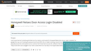Honeywell Netaxs Door Access Login Disabled - Networking ...