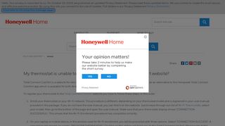 My thermostat is unable to register to the Total Connect ... - Honeywell