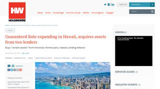 Guaranteed Rate expanding in Hawaii, acquires assets from two ...