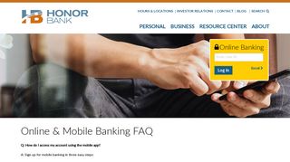Mobile Banking & Online Banking FAQs | Honor Bank