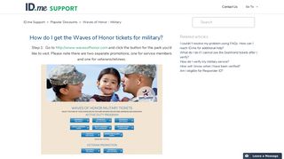 How do I get the Waves of Honor tickets for military? – ID.me Support