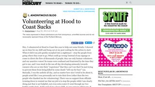 Volunteering at Hood to Coast Sucks - I, Anonymous Blog - Portland ...