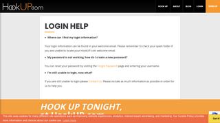 Login Help | HookUP.com