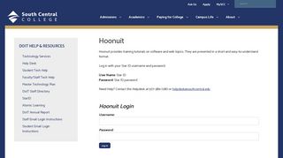 Hoonuit Login - South Central College
