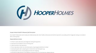 Health Professional Job Description – Hooper Holmes Health ...