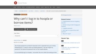 Why can't I log in to hoopla or borrow items? | Social Strata
