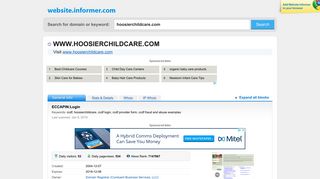 hoosierchildcare.com at WI. ECCAPIN:Login - Website Informer