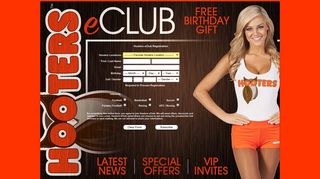 Hooters eClub and mClub Registration