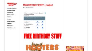 FREE BIRTHDAY STUFF – Hooters! | Freebie Depot