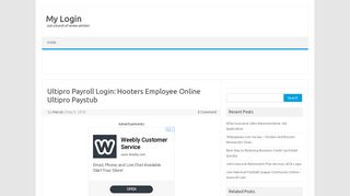 Ultipro Payroll Login: Hooters Employee Online Ultipro Paystub | My ...