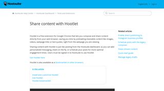 Share content with Hootlet – Hootsuite Help Center