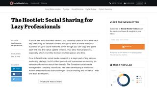 The Hootlet: Social Sharing for Lazy Professionals | Social Media Today