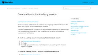 Create a Hootsuite Academy account – Hootsuite Help Center