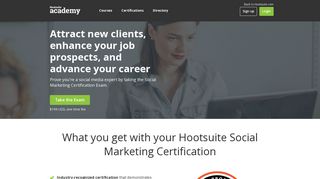 Social Marketing Certification - Hootsuite Academy