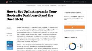 How to Set Up Instagram in Your Hootsuite Dashboard (and the One ...