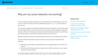 Why are my social networks not working? – Hootsuite Help Center
