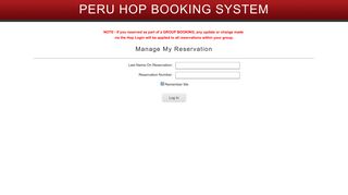 Login - peru hop booking system