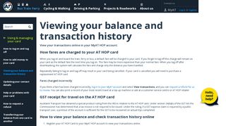 Viewing your balance and transaction history - Auckland Transport