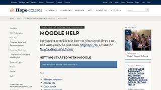 Moodle Help | Computing and Information Technology - Hope College