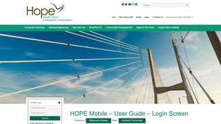 HOPE Mobile – User Guide – Login Screen | Hope Credit Union