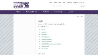 Login | Hope Online Learning Academy