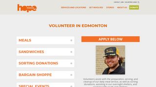 Edmonton Volunteer Page (New) | Hope Mission