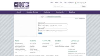 User account | Hope Online Learning Academy