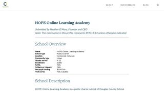 HOPE Online Learning Academy - Christensen Institute : Christensen ...