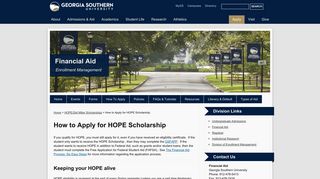How to Apply for HOPE Scholarship | Financial Aid | Georgia Southern ...