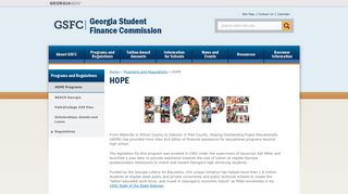 HOPE | Georgia Student Finance Commission