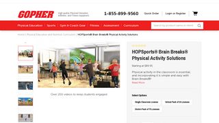 HOPSports Brain Breaks Physical Activity Solutions - Gopher Sport