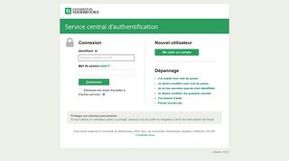 Service central d'authentification – Université de Sherbrooke