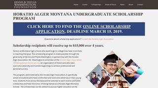 Horatio Alger Montana Undergraduate Scholarship Program - Dennis ...