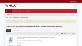 Plesk Horde: Login failed because your username or password was ...