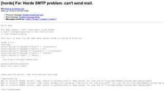[horde] Fw: Horde SMTP problem. can't send mail. - Mailing Lists