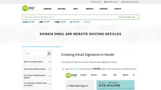 Creating Email Signature in Horde - Doteasy.com