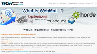 WebMail : Squirrelmail , Roundcube & Horde - WOW - Connect with ...