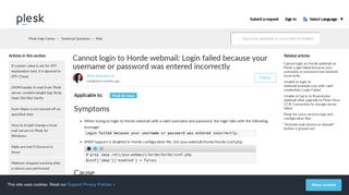Cannot login to Horde webmail: Login failed because your username ...