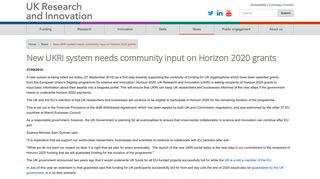 New UKRI system needs community input on Horizon 2020 grants ...