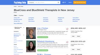 New Jersey BlueCross and BlueShield Therapist - BCBS Therapist ...