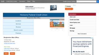 Horizons Federal Credit Union - Binghamton, NY - Credit Unions Online