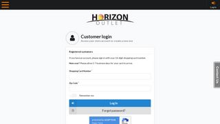 Log In - The Horizon Outlet