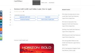 Horizon Gold Credit Card Online Login | How to Apply - - Card Prince
