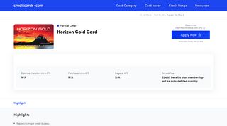 Horizon Gold Card - Apply Online - Credit Cards