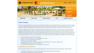 Horizon Products - Horizon Card MasterCard International Credit Card ...