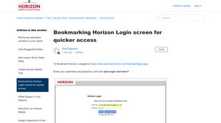 Bookmarking Horizon Login screen for quicker access – Horizon ...