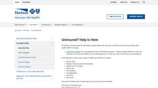 Uninsured? Help Is Here - Horizon NJ Health