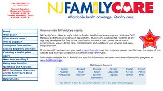 Welcome to NJ FamilyCare
