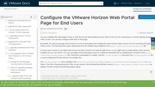 Configure the VMware Horizon Web Portal Page for End Users