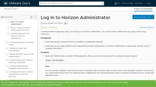 Log In to Horizon Administrator - VMware Docs